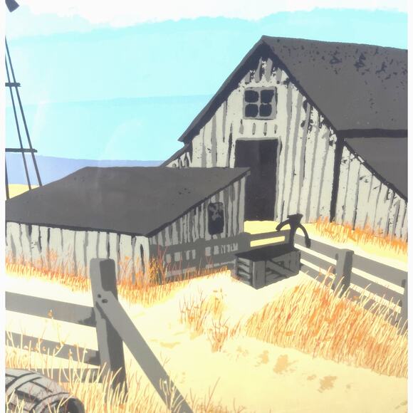 Original Limited Edition F.Allen Lithograph Barn Landscape Art Print - Picture 9 of 10